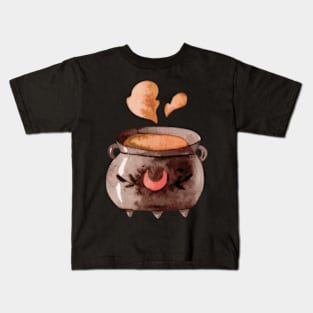 Watercolor Halloween Witch's Cauldron Kids T-Shirt